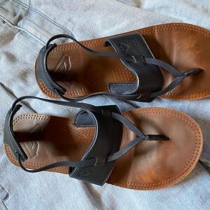 leather sandals-by Roxy- navy blue- size 6.5